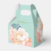 シックミントグリーン金ゴールド赤面ピーチフローラ結婚ズ フェイバーボックス (裏面サイド)