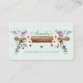 シックミントフローラ水彩ベーカリー転がズピン 名刺 (正面)