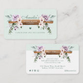 シックミントフローラ水彩ベーカリー転がズピン 名刺 (正面/裏面)