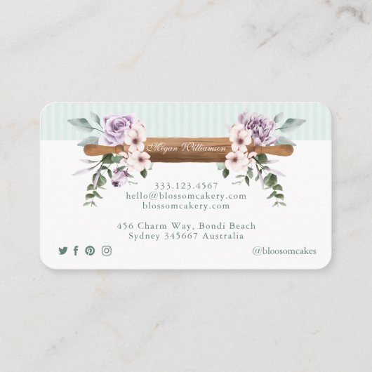 シックミントフローラ水彩ベーカリー転がズピン 名刺 (裏面)