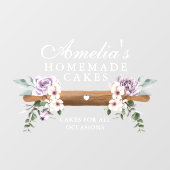 シックミントフローラ水色ベーカリーズ転がピン ウィンドウサイン (シート)