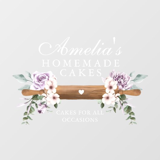 シックミントフローラ水色ベーカリーズ転がピン ウィンドウサイン (シート)