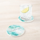 シックミントホワイト金ゴールドブライダルシャワー コースター (側面)