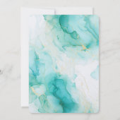 シックミントホワイト金ゴールドマーブルブライダルシャワー 招待状 (裏面)