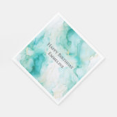 シックミントホワイト金ゴールド誕生日 スタンダードランチョンナプキン (角)