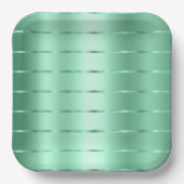 シックミントリボンブライダルシャワー ペーパープレート (正面)