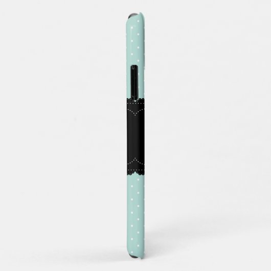 シックミント水玉模様ブラックデザイン名前をカスタムする Case-Mate iPhoneケース (裏面/右)