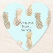 シックミント金ゴールドグラムパイナップル ペーパーコースター (正面)