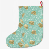 シックミント金ゴールドダイヤモンドクリスマス ラージクリスマスストッキング (裏面)