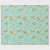 シックミント金ゴールドダイヤモンド誕生日 ラッピングペーパー (フラット)