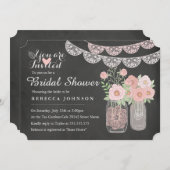 シックメイソンジャー&シャルボードブライダルシャワー招待状 招待状 (正面/裏面)