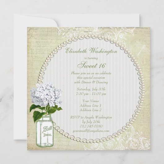 シックメイソンジャー&ハイドランゲアスイート16 招待状 (裏面)