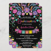 シックメキシコフローラキンセアニラ15アノス誕生日 招待状 (正面/裏面)