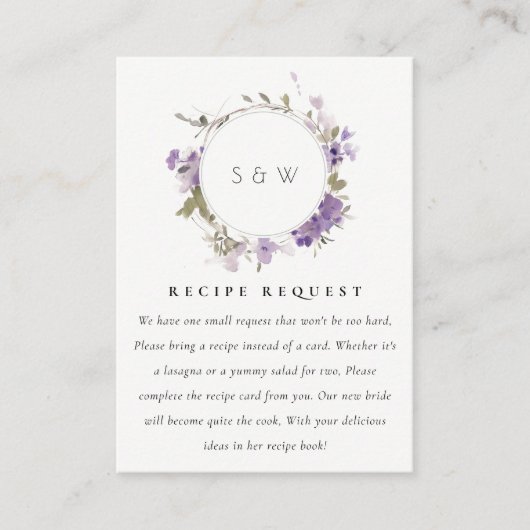 シックメドウ薄紫フローラリースレシピ要求 エンクロージャーカード (正面)