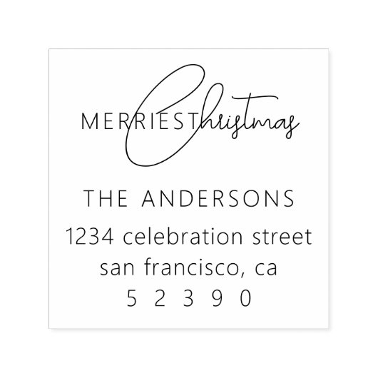 シックメリークリスマスファミリー差出人住所 セルフインキングスタンプ (デザイン)