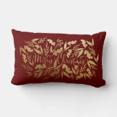 シックメリークリスマス金ゴールドブルグンディユーカリプタス ランバークッション (裏面)