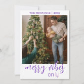 シックメリービーブスオンリーファミリーフォト深いアメジスト シーズンカード (正面)