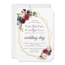 シックメルロネイビーブルーフローラ金ゴールドフレーム結婚ズ