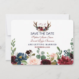 シックメルロネイビーブルーフローラ〔雄ジカの〕枝角保存日 セーブザデート