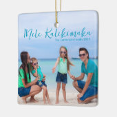 シックメレカリキマカファミリービーチバケーションフォト セラミックオーナメント (左)