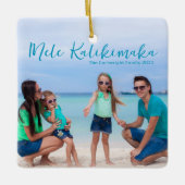 シックメレカリキマカファミリービーチバケーションフォト セラミックオーナメント (正面)