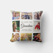 シックモダンおばあちゃんキープサケファミリーフォトコラージュ クッション (正面)
