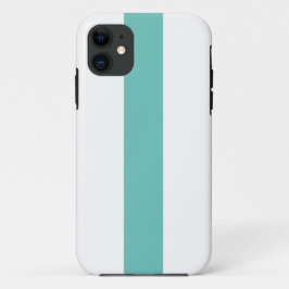 シックモダンおもしろいティール（緑がかった色）アクアホワイト航海のストライプズ iPhone 11 ケース