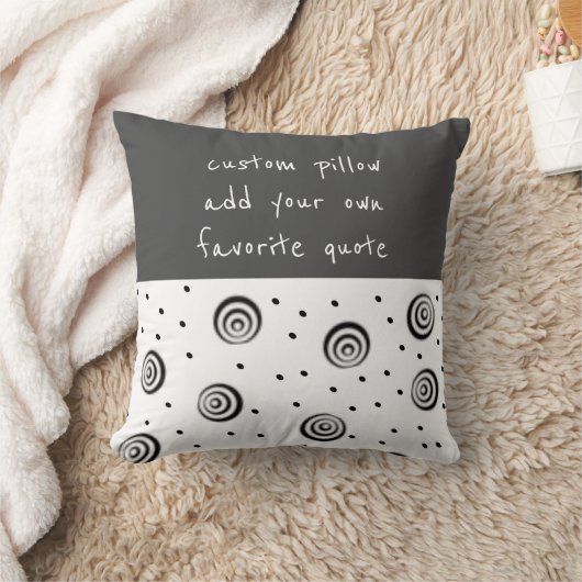 シックモダンおもしろい白黒とグレー引用文を追加 クッション (ブランケット)