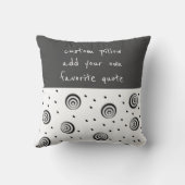 シックモダンおもしろい白黒とグレー引用文を追加 クッション (裏面)