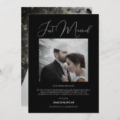 シックモダンたった今結婚しましたブラック 招待状 (正面/裏面)