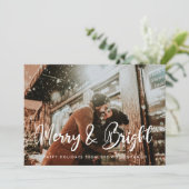 シックモダンで明るいメリークリスマスの写真 シーズンカード (スタンド正面)