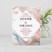 シックモダンなエレガント桃の瑪瑙 招待状 (スタンド正面)