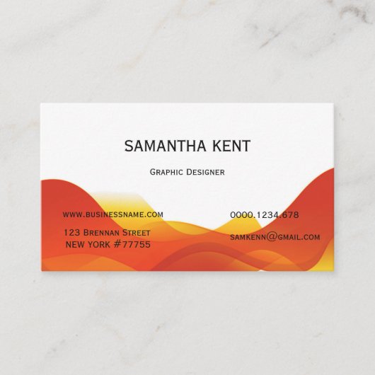 シックモダンなオレンジと白 名刺 (正面)