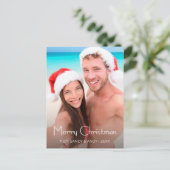 シックモダンなカスタムクリスマスフォト自分のクリスマスを作成 シーズンポストカード (スタンド正面)