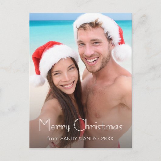 シックモダンなカスタムクリスマスフォト自分のクリスマスを作成 シーズンポストカード (正面)