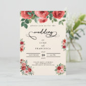 シックモダンなカラフル結婚フラワー 招待状 (スタンド正面)