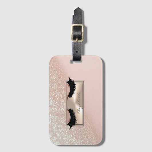 シックモダンなガーリーきらびやかな《写真》ぼけ味グラデーションラッフェイクシュ ラゲッジタグ (正面縦)