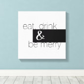 シックモダンなキッチンウォールアート白黒 キャンバスプリント (インサイチュ (ウッドフロア))