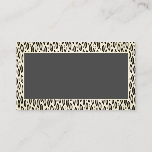 シックモダンなクパターン(の模様が)あるラシカルグレー 名刺 (裏面)