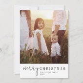 シックモダンなクリスマス写真年レビュー シーズンカード (正面)