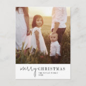 シックモダンなクリスマス写真年レビュー シーズンポストカード (正面)
