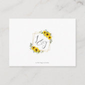 シックモダンなサンフラワーフローラ結婚ズ詳細 エンクロージャーカード (裏面)