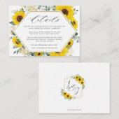 シックモダンなサンフラワーフローラ結婚ズ詳細 エンクロージャーカード (正面/裏面)