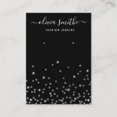 シックモダンなシンプルグリッタージュエリーイヤリングディスプレイ 名刺 (正面)