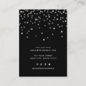 シックモダンなシンプルグリッタージュエリーイヤリングディスプレイ 名刺 (裏面)