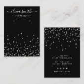 シックモダンなシンプルグリッタージュエリーイヤリングディスプレイ 名刺 (正面/裏面)