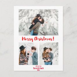 シックモダンなスクリプトmerry christmas photo ポストカード