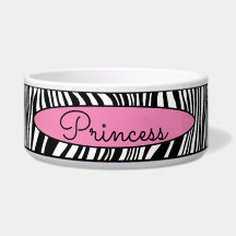 シックモダンなゼブラスキンパターンペットドッグフード水