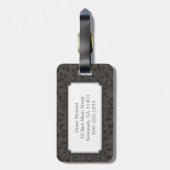 シックモダンなダークグレーチータープリントパターン ラゲッジタグ (裏面縦)