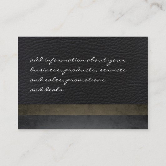 シックモダンなテクスチャーを使用したレザーII 名刺 (裏面)